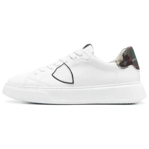 PHILIPPE MODEL Cow Leather Slip Resistant Low top Skateboard Shoes Men's White