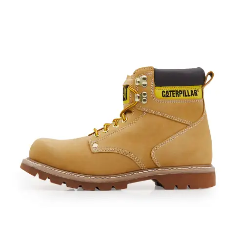 CAT Second Shift Cow Leather Short Combat Boots Unisex Yellow