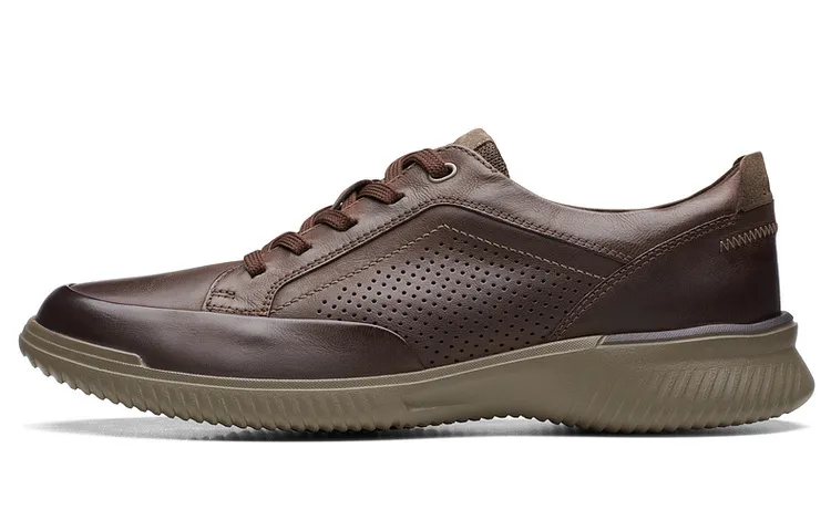 Clarks Casual Leather Shoes Men's Dark Brown