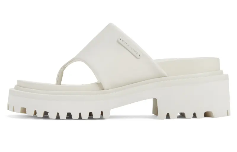 CHARLES&KEITH EVA Flip Flops Women's Chalk White/Black/Light Pink/Light Pink