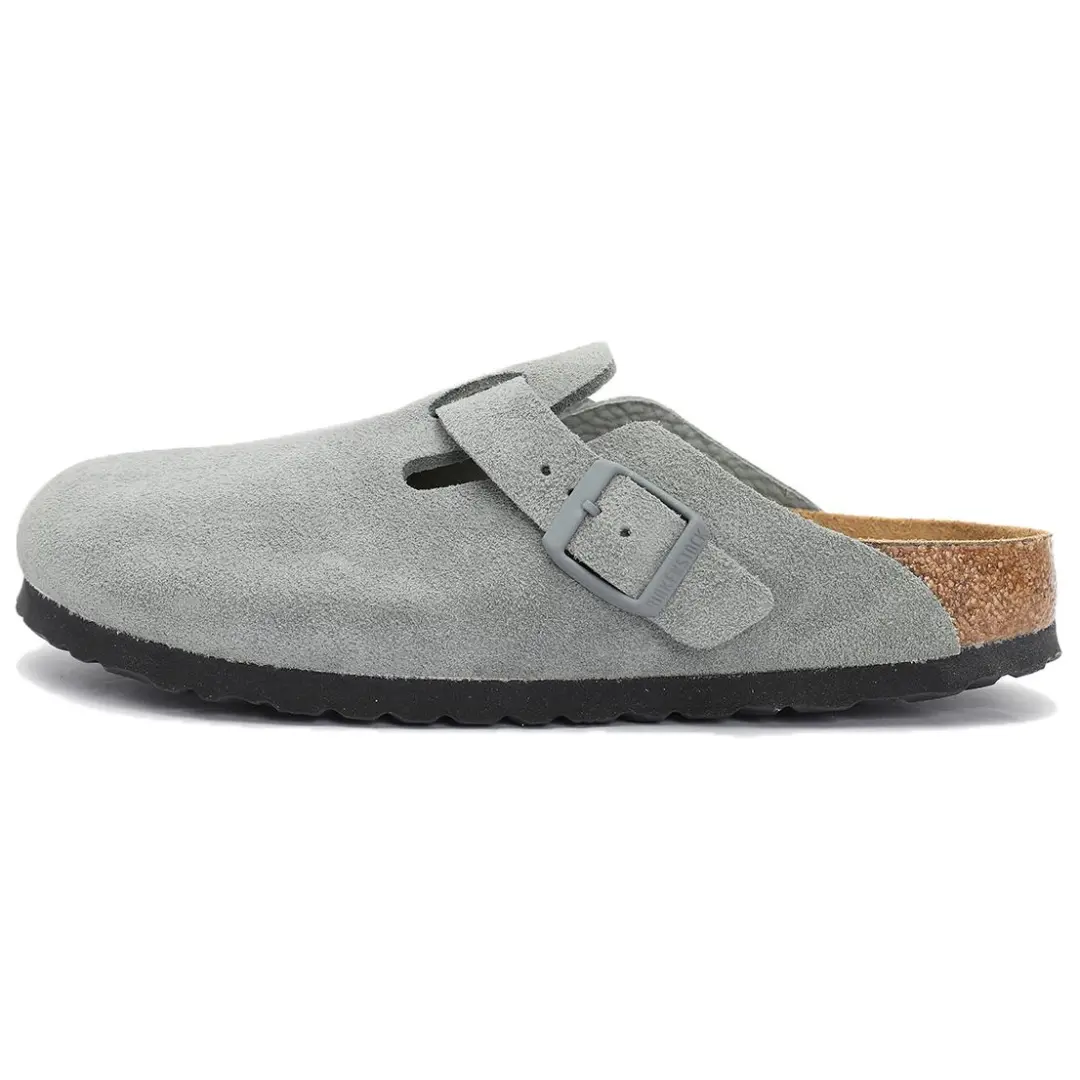 Birkenstock Boston Closed Toe Slippers Unisex Gray Narrow