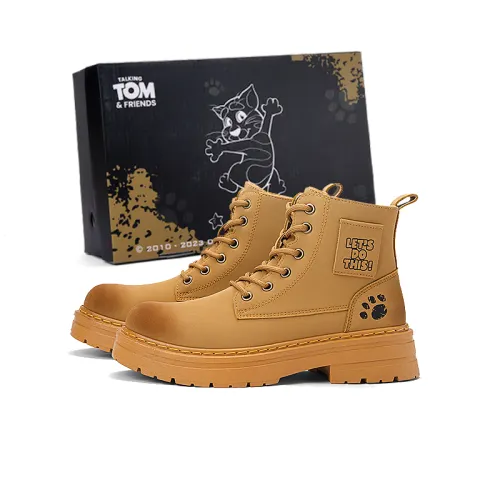 TALKING TOM Talking Tom Cat Rhubarb boots are versatile and comfortable, retro British style, non-slip and wear-resistant, Martin boots, same style for men and women