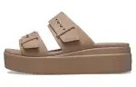 Crocs Brooklyn Sandal Low Wedge 'Latte' Women's