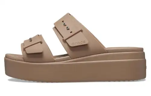 Crocs Brooklyn Sandal Low Wedge 'Latte' Women's