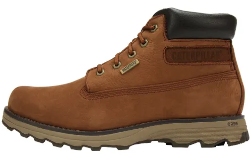 CAT Founder Top Grain Cow Leather Ankle Length Combat Boots Men's Brown