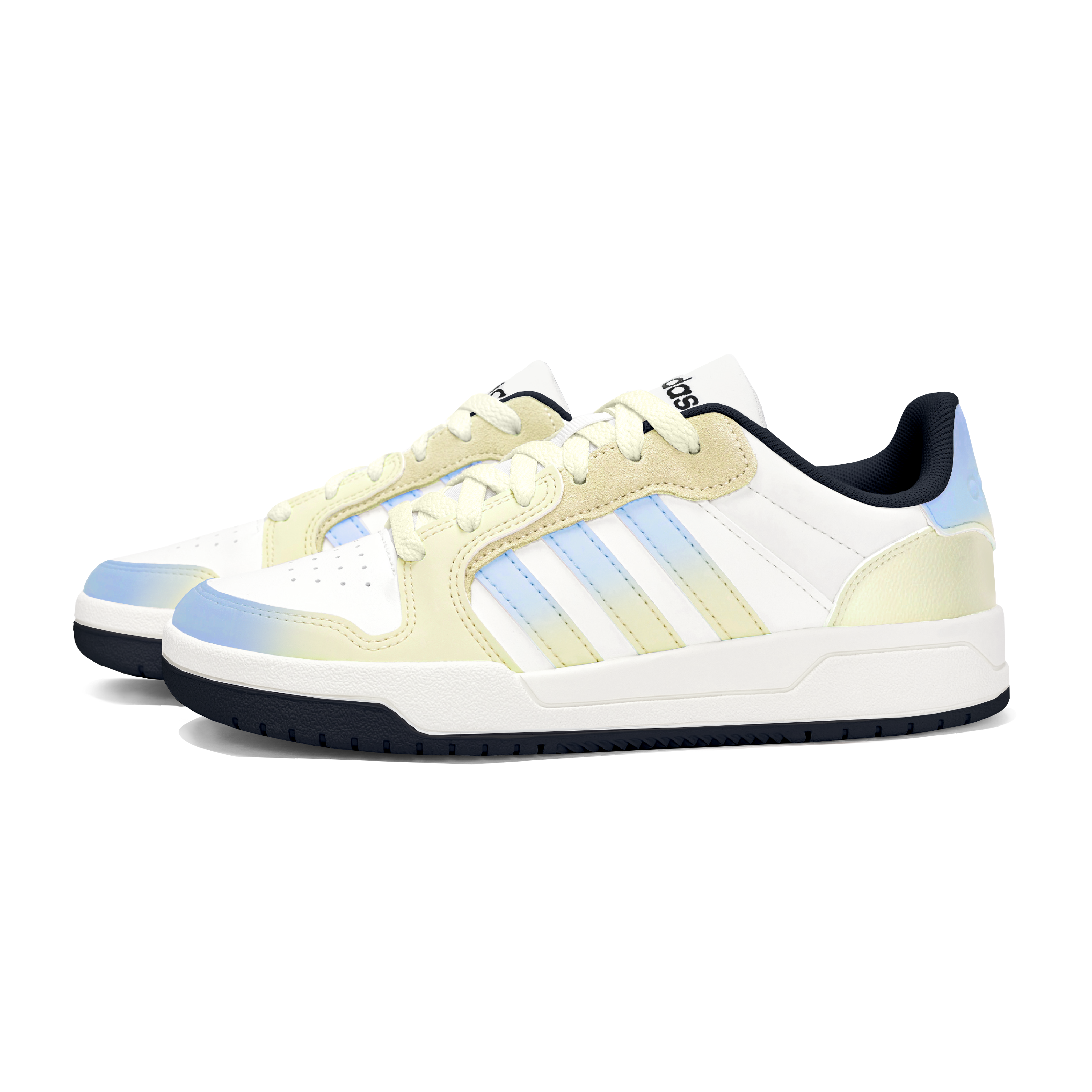 Adidas Neo Entrap Enchanting Coast Anti-Slip Wear-Resistant Low-Top Vintage Basketball Shoes Unisex White Yellow