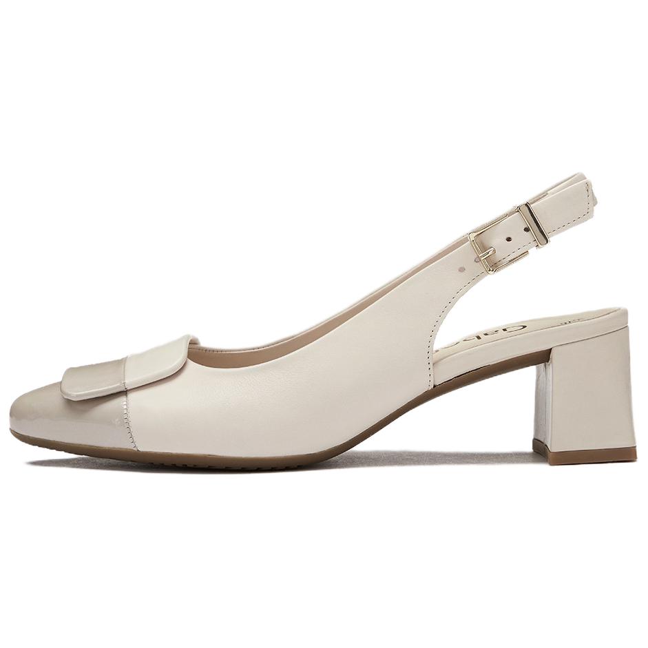 Gabor Cow Leather Chunky Heel High Heels 4.5cm Women's Camel
