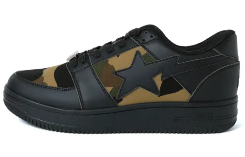 A BATHING APE BAPE STA Low top Stylish Skateboarding Shoes Men's Black
