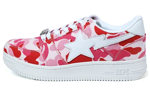 A BATHING APE ABC Camo Bape Sta Low top Stylish Skateboarding Shoes Men's Red