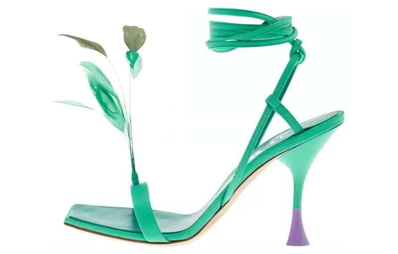 3JUIN Leather Stylish Sandal Women's Green