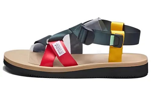 Suicoke Leather Beach Sandals Men's Sand Green