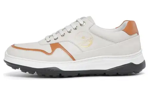 Chrisdien Deny Top Grain Cow Leather Abrasion Resistant Low top Casual Shoes Men's White