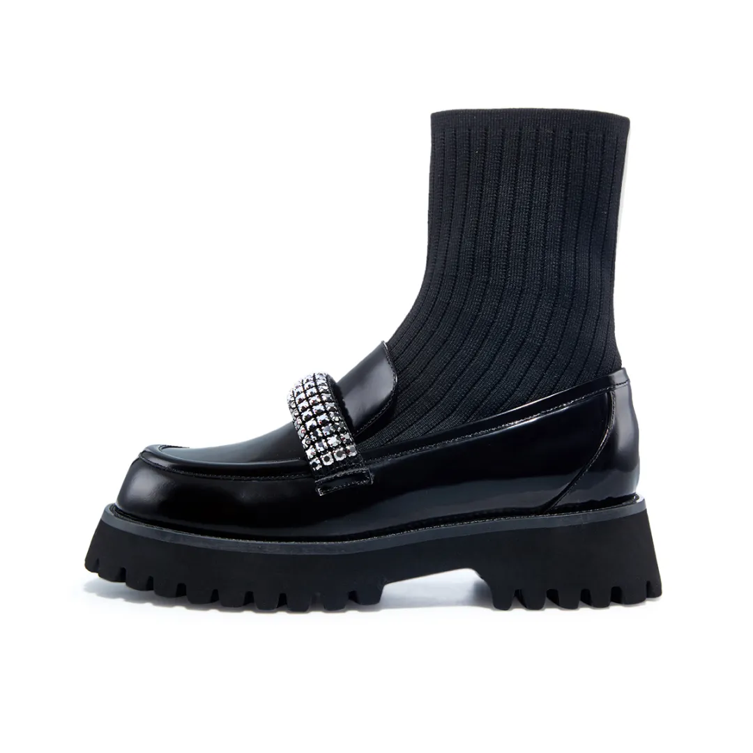 HARSON Fabric Ankle Boots 4.5cm Women's Black