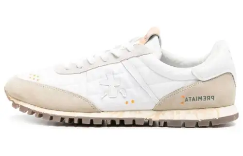 PREMIATA Leather Low top Casual Shoes Men's Ecru