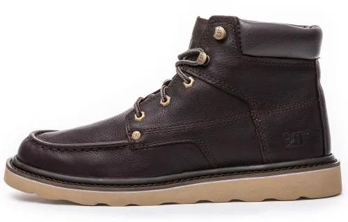 CAT BYRON Collection Top Grain Cow Leather Ankle Length Combat Boots Men's Tan