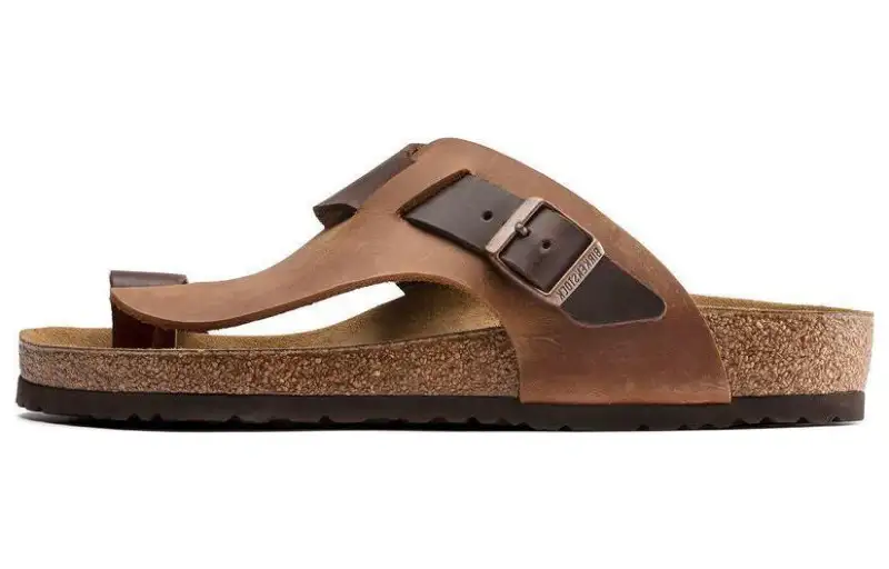 Birkenstock Slip Resistant Antibacterial Flip Flops Men's Brown Regular