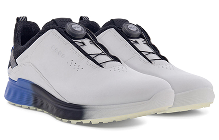 Ecco S Three Leather Low top Golf Shoes Men’s White Blue