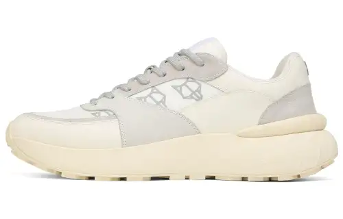 Naked Wolfe Dart Leather, Nylon Low top Sports Casual Shoes Men's Gray White