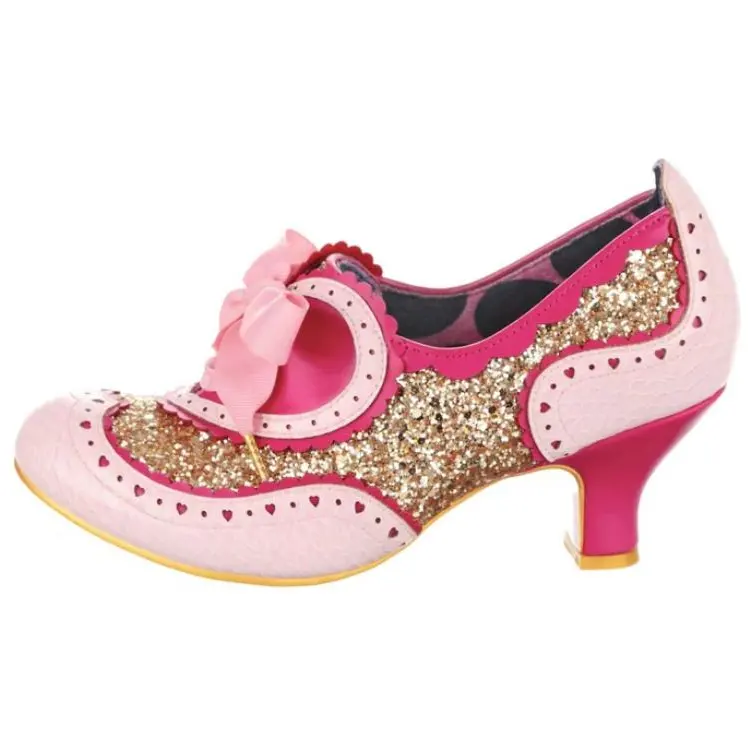 IRREGULAR CHOICE Pu Chunky Heel High Heels 6CM Women's Pink