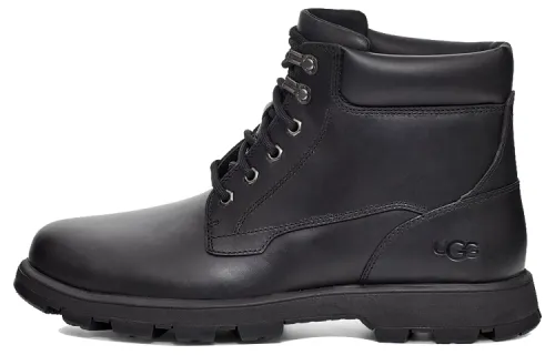 UGG Leather Abrasion Resistant Slip Resistant Short Outdoor Boots Men's Black