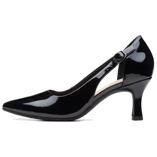 Clarks Patent Leather Slim Heel High Heels 7cm Women's Black