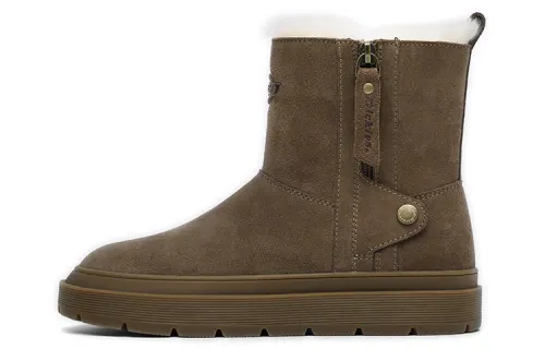Dickies Classic Outdoor Platform Commute Casual, Thermal Fleece Lined Short Mid Calf Snow Boots Women's Khaki