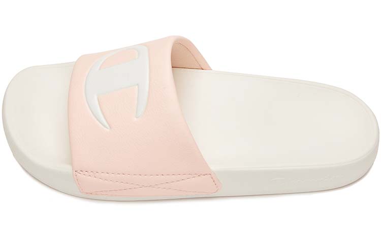 Champion Campus Slide C Large C Logo Synthetic Leather Sports Slippers Unisex Light Pink