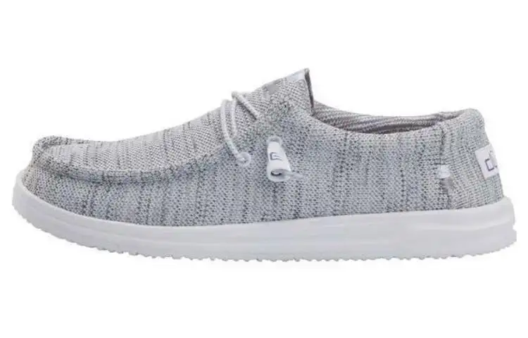 Heydude Fabric Comfortable Round Toe Casual Shoes Men's Light Gray