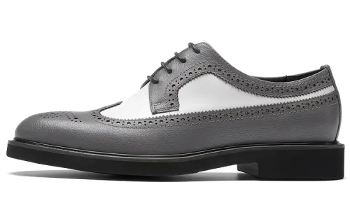 Anthony Miles Casual Leather Shoes Men's Low Top Gray White