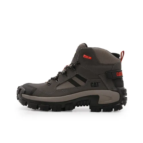 CAT Invader Mid Vent CT SS23 two-layer cowhide professional equipment classic non-slip high-top mesh splicing design short-length Martin boots men's dark green