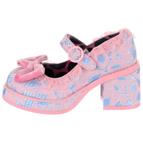 IRREGULAR CHOICE Pu Mary Jane Shoes 8.2cm Women's Blue Pink