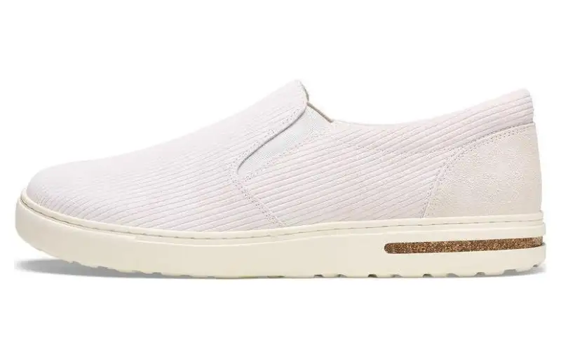 Birkenstock Split Suede Low top Casual Shoes Unisex Beige Pink Narrow