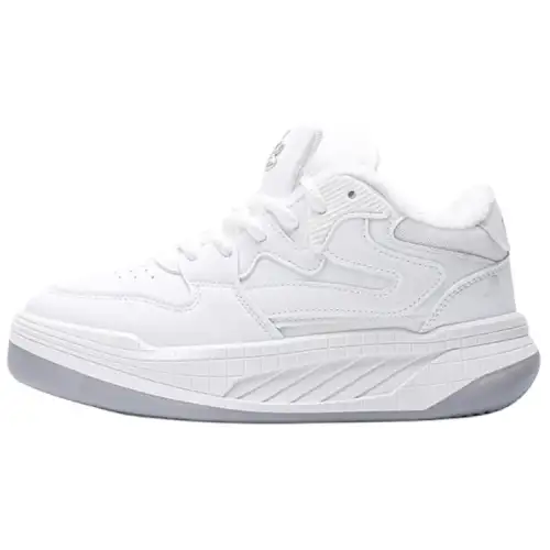 PAUL FRANK Fleece Lined Thermal, Comfortable Slip Resistant Abrasion Resistant Low top Skateboard Shoes Unisex White