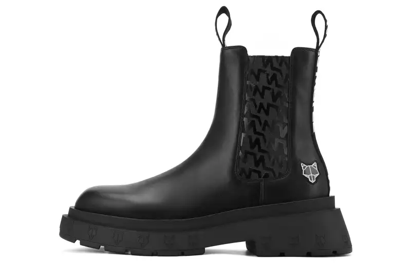 Naked Wolfe Caution Leather Short Chelsea Boots Men's Black