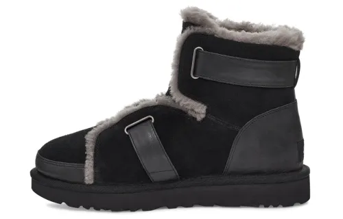 UGG Dune Mini Buckle Boot Fleece Lined Black Women's