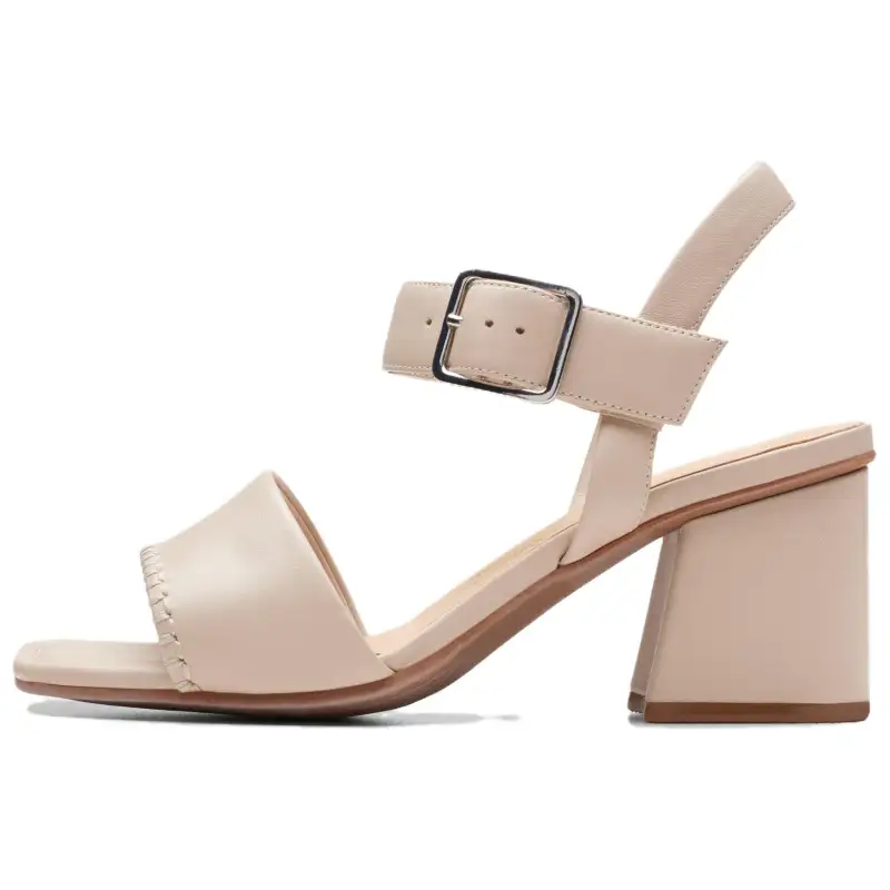 Clarks Leather One Strap Sandals Women's Ecru