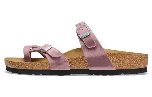 Birkenstock Suede Slide Slippers Women's Lavender Narrow