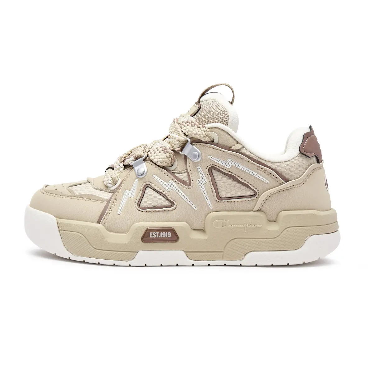 Champion Mix Skate V1 Microfiber Leather Low top Skateboard Shoes Women's Beige