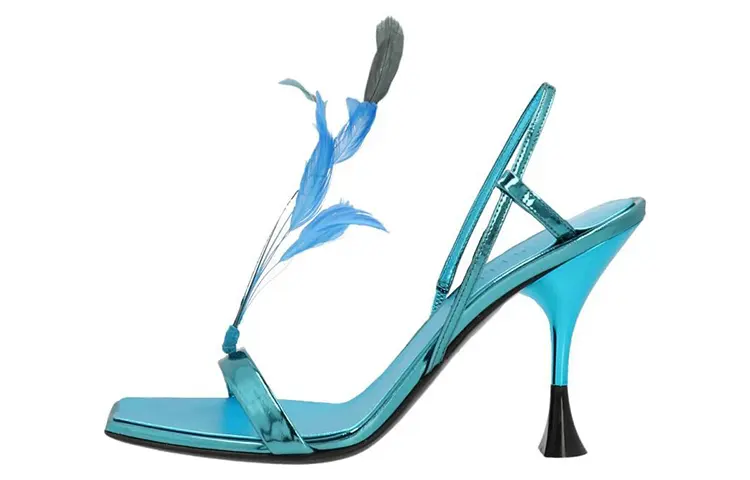 3JUIN Leather Stylish Sandal Women's Bright Blue