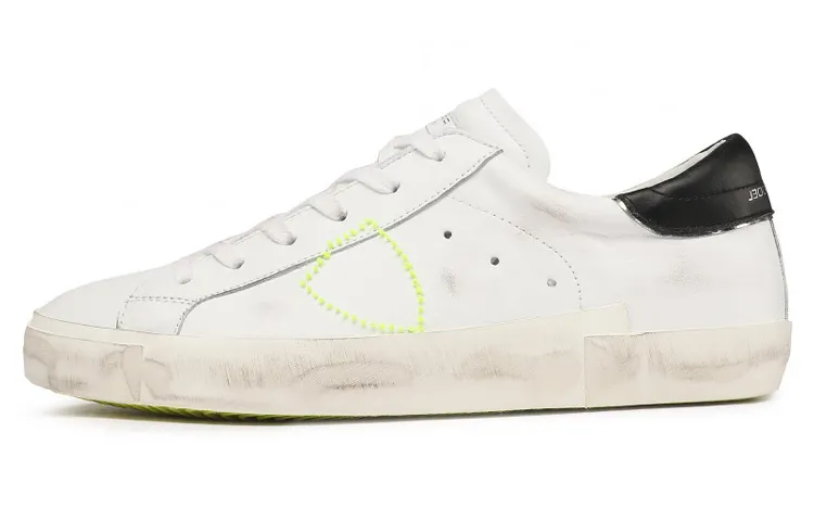 PHILIPPE MODEL Leather Stylish Skateboarding Shoes Men's White