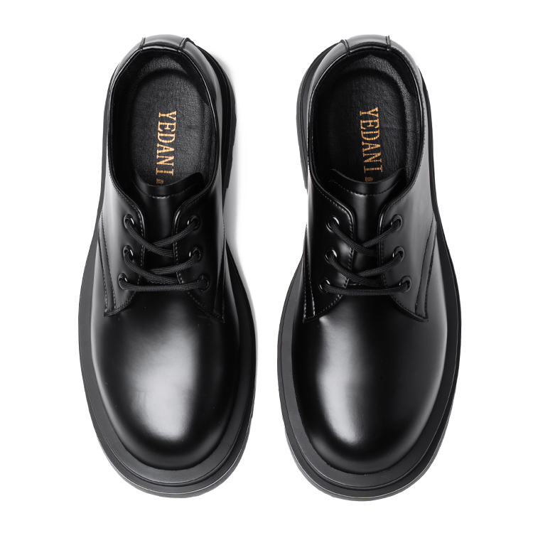 YEDANI Casual Leather Shoes Men's Low Top Black