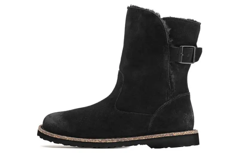 Birkenstock Uppsala Shearling Suede Leather Narrow Fit 'Black' Women's