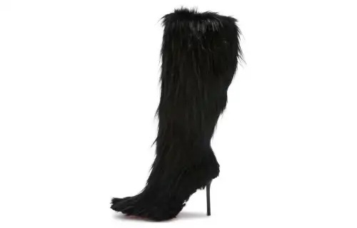 Heron Preston 100mm faux-fur stiletto boots Women's
