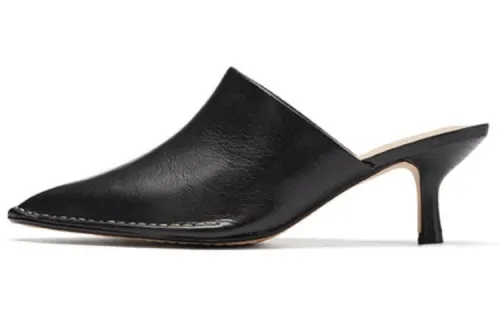 Clarks Sheepskin Slim Heel High Heels 5.5cm Women's Black
