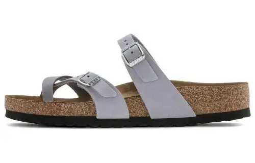 Birkenstock Leather Slide Slippers Women's Dusty Purple Narrow