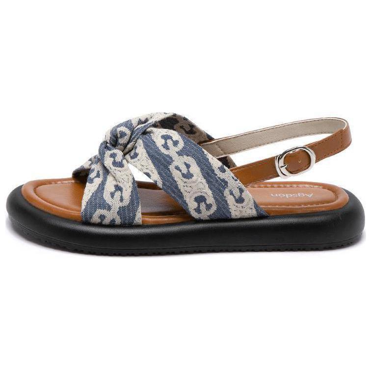 AGSDON Artificial Leather One Strap Sandals 2.5cm Women's