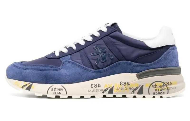 PREMIATA Split Suede Low top Casual Shoes Men's Marine Blue