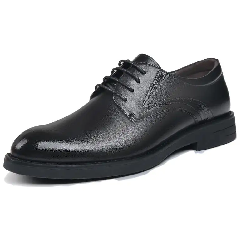 AOKANG first-layer cowhide summer style British style versatile fashion high-end genuine leather wedding groom shoes groomsmen wedding casual business formal leather shoes men's black