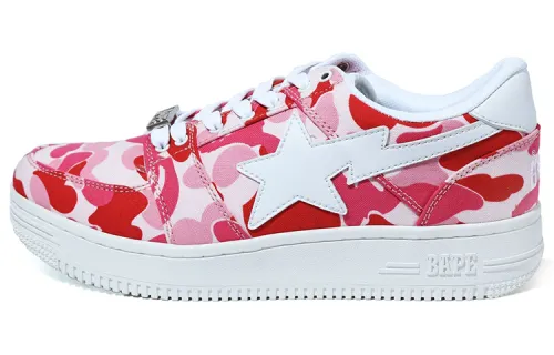 A BATHING APE STA Low top Stylish Skateboarding Shoes Women's Pink