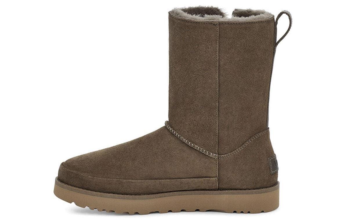 UGG Classic Zip Short Stiefel Fleece Lined Brown Women's